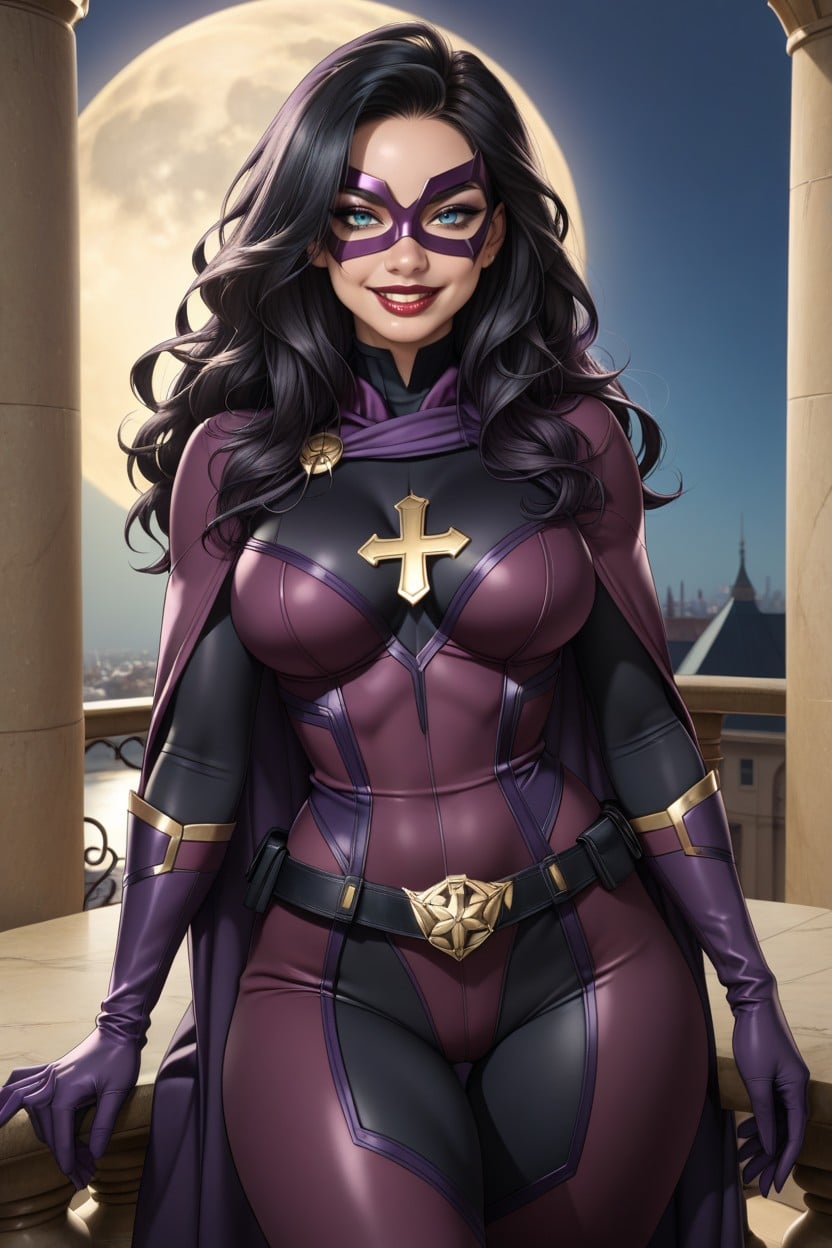 Lewd Evil Smile, Full Red Lips, Sexual Modeling AI Porn