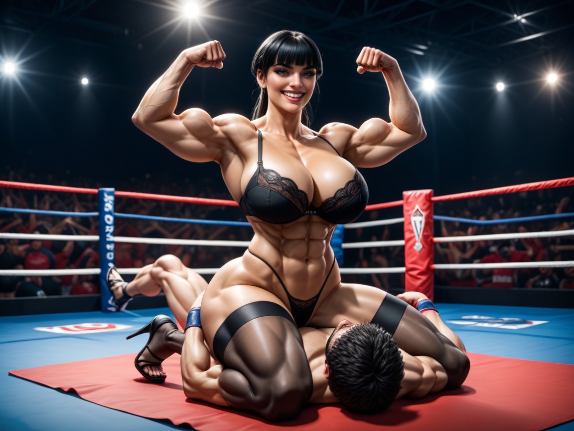 White Teeth, High Heels, Flexing AI Porn