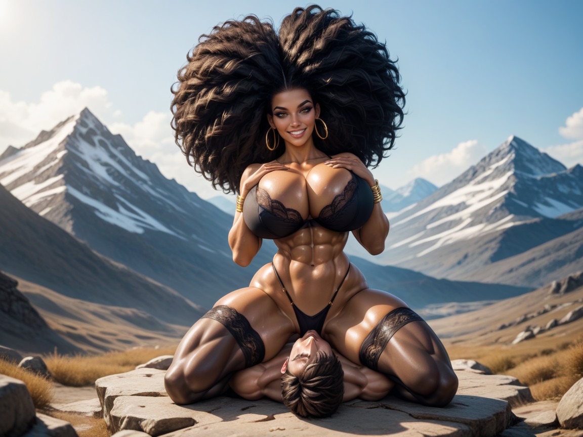 Muscular Dominant Female, 거대한 엉덩이, 산 AI 포르노