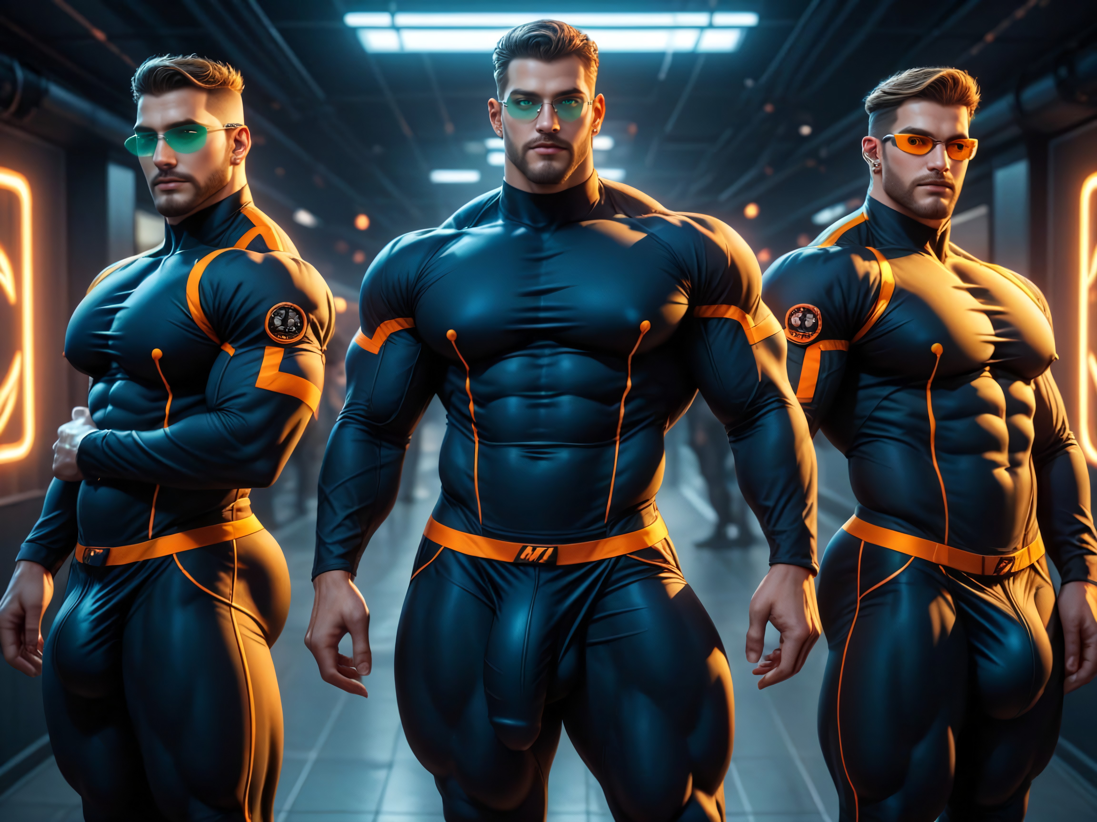 Aggressive, Model Pose, Full Thick Beard AI Gay Porn