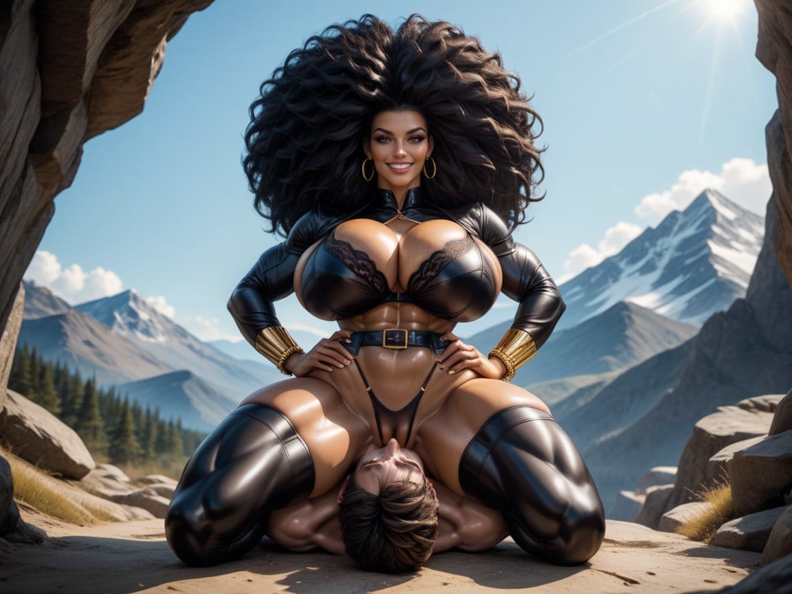 Pack Abs, Squard Face, Muscular Dominant Female AI Porn