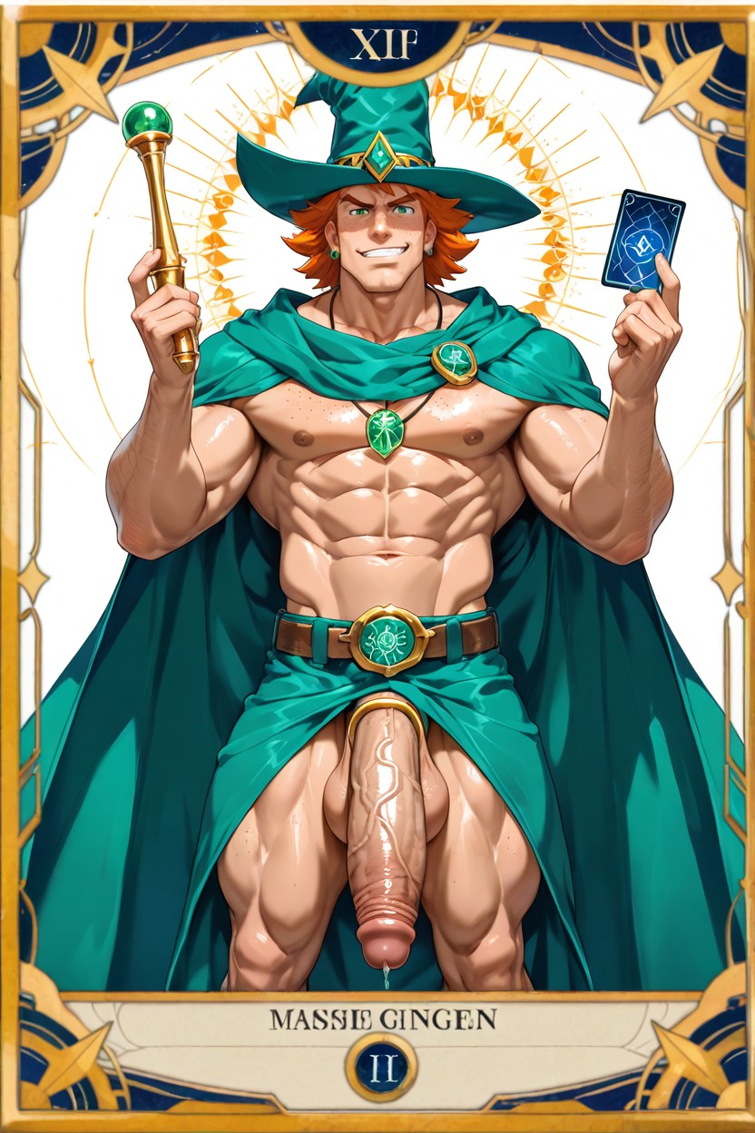 Green Earrings, Ginger, Standing AI Gay Porn