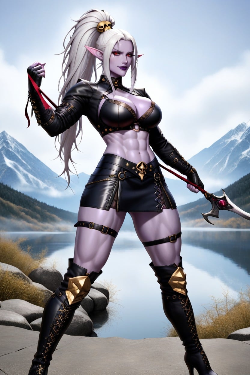 Thighs Exposed, Wrist Guards, Lake In The Background AI 포르노