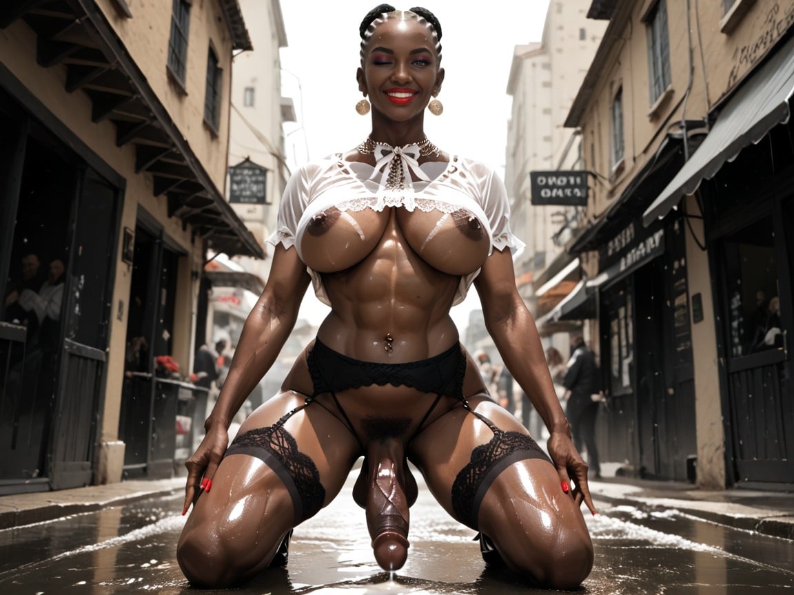 Noir, Arched Back, Fucking Shemale AI Porn