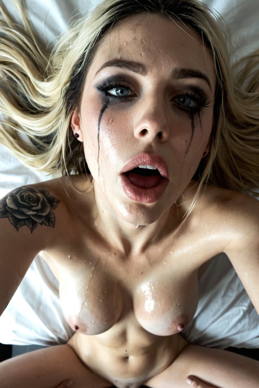 Naked, Button Nose, Sideswept Bangs AI Porn