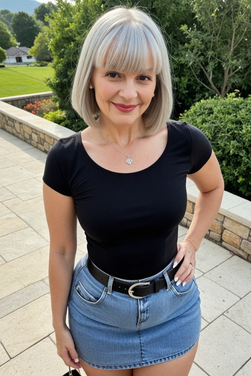 Goth, Gray Hair, Looking At Viewer AI Porn