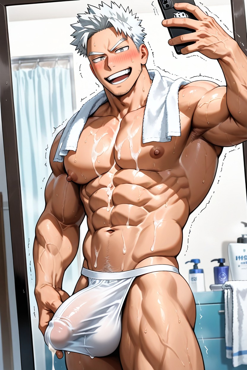 Trembling, Towel, Large Nipples Porno gay IA