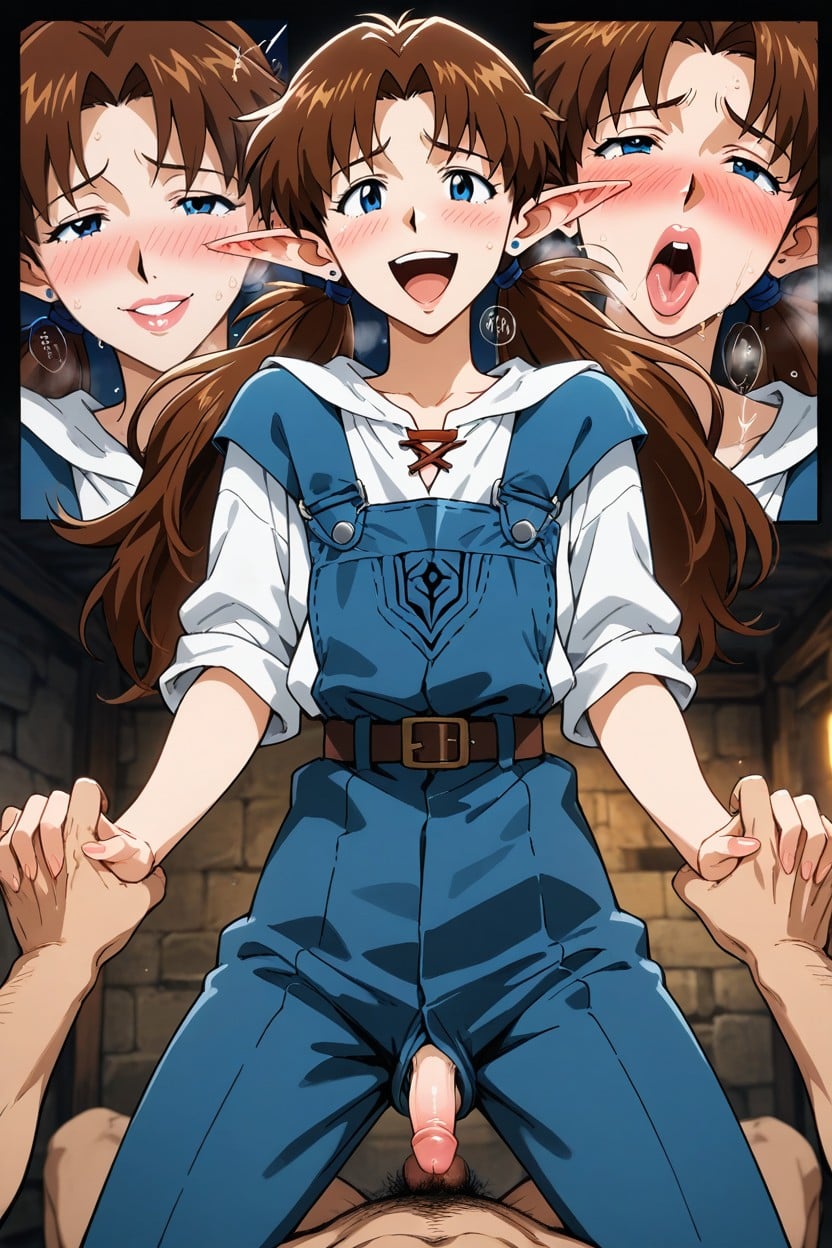 Shinji Ikari With Long Twintails, Snatched Waist, Pequeño Porno gay IA