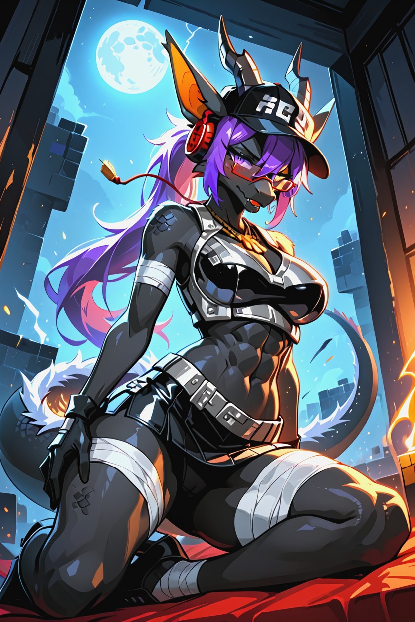 Long Tail, Armored Skirt, Tight Panties From The Armor Furry AI Porn