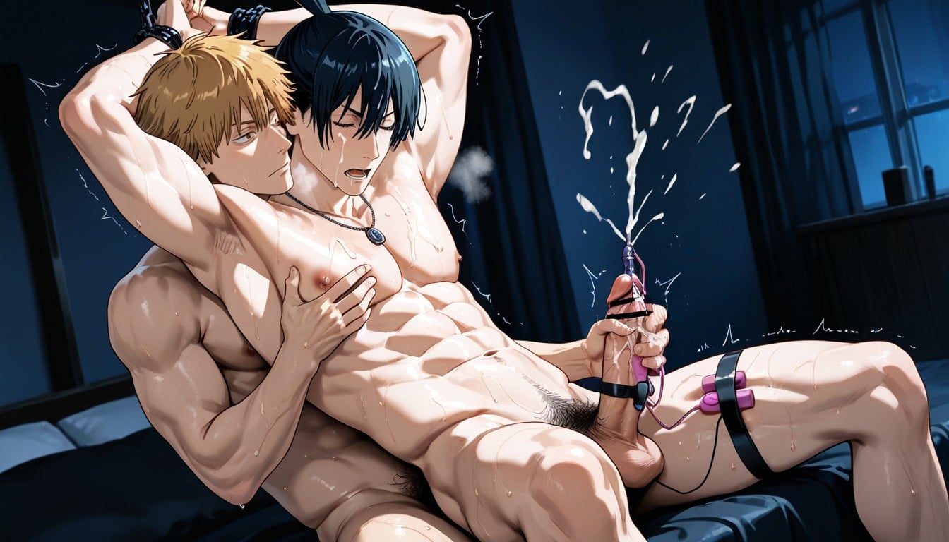 Naked, Serious Face, Two Men AI Gay Porn