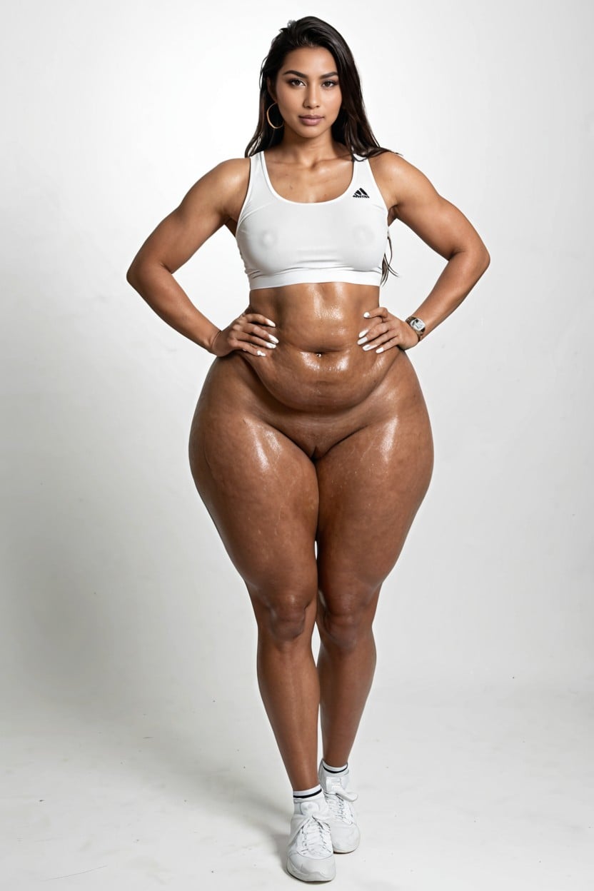 Cellulite Thighs, Gigantic Thighs, Very Tall AI Porn