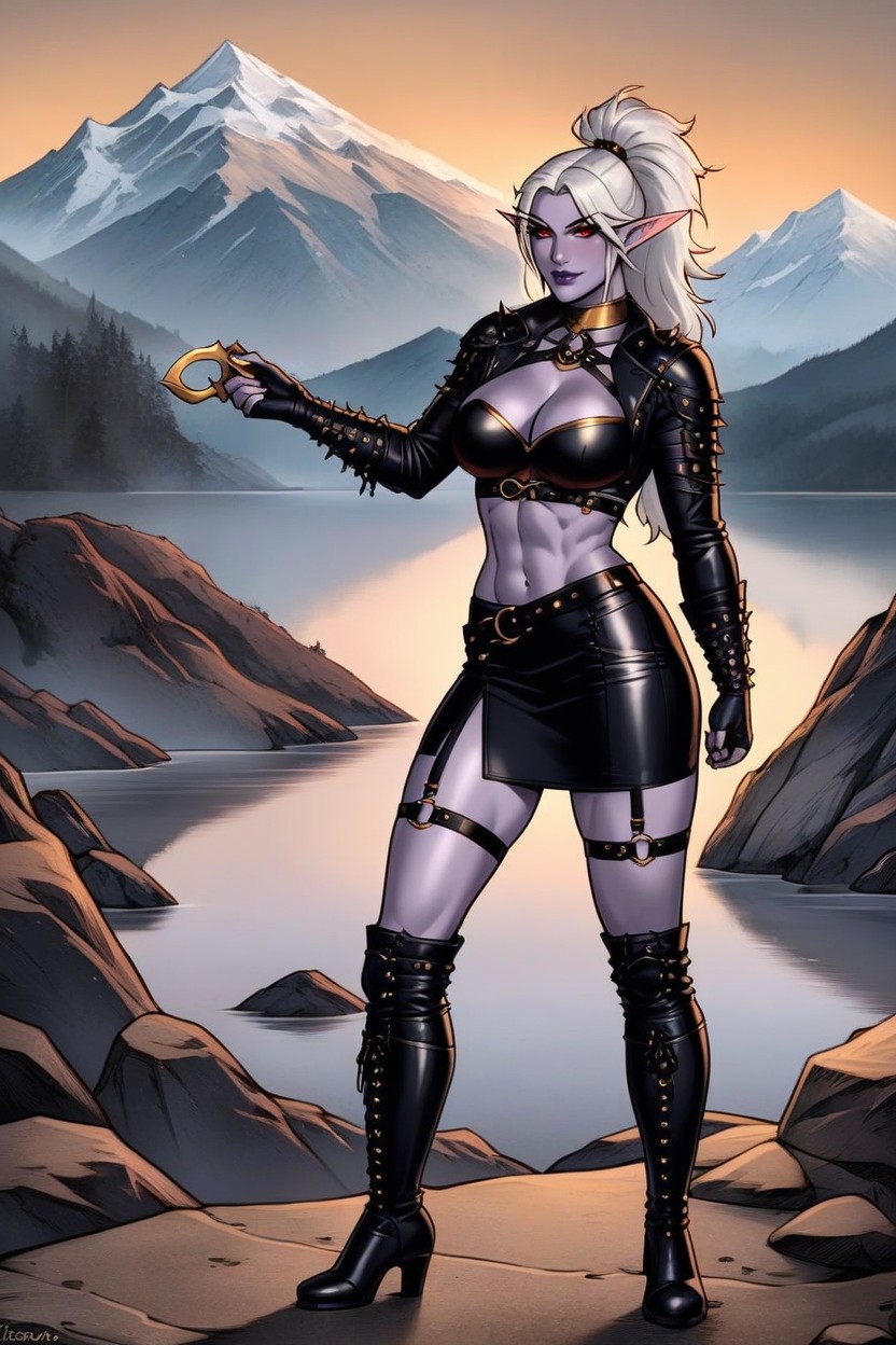 Long Sleeves, White Hair, Black Eyeliner AI Porn