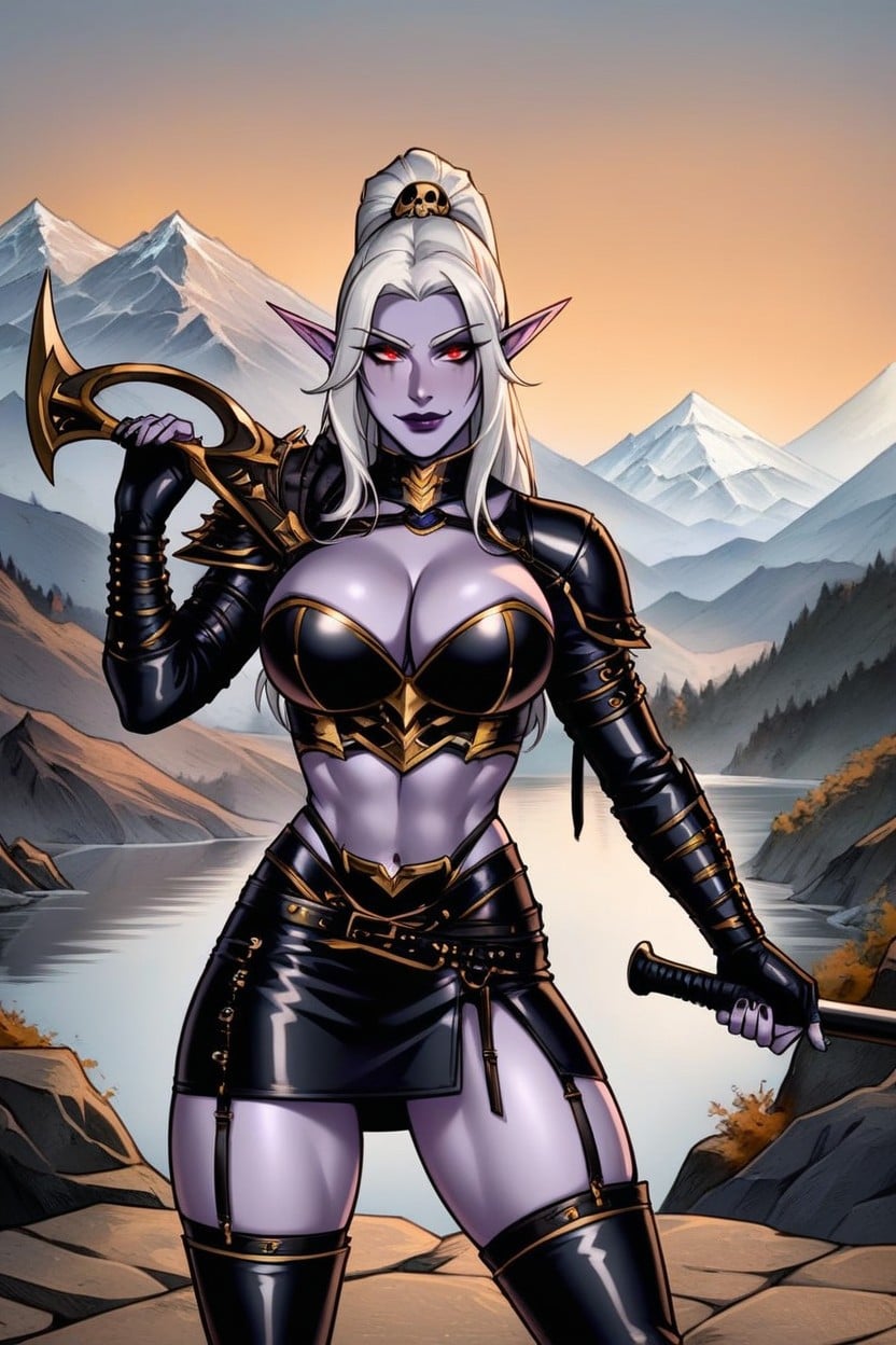 High Big Long Ponytail, Smug Expression, Wrist Guards AI Porn