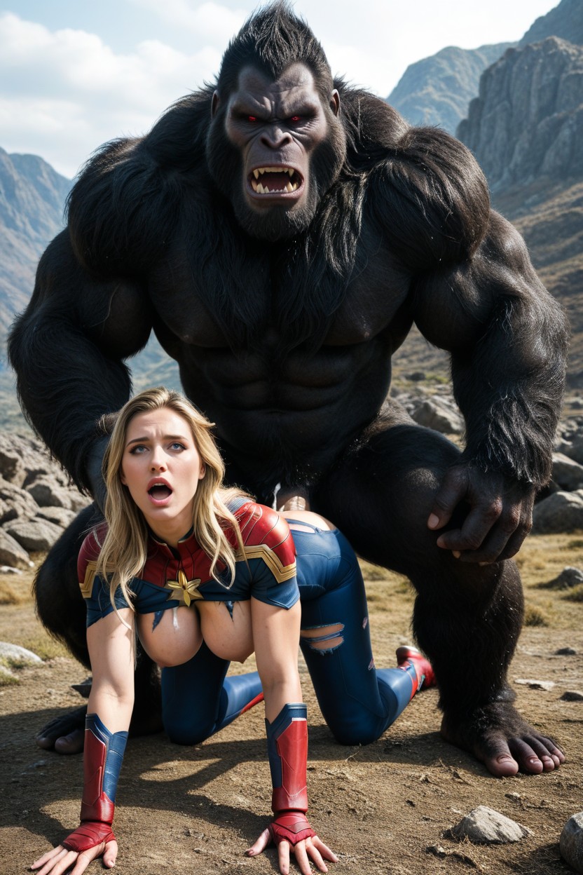 Cum, Staring At Camera, Huge Black Beast Anal Doggy Style Sex AI Porn