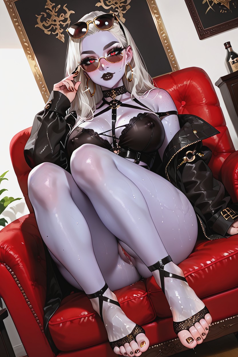 Dutch Angle, Wet Pussy, Lewd Fishnet Outfit Hentai IA