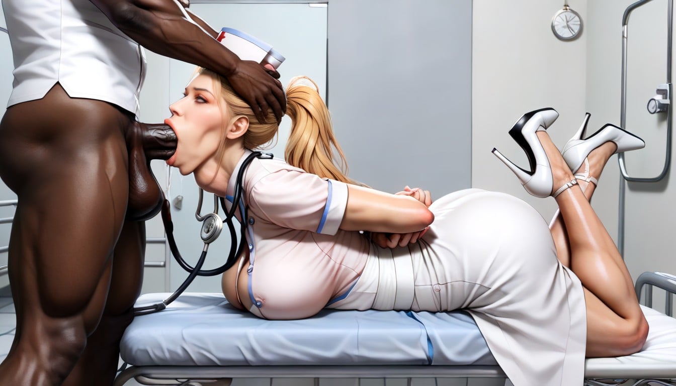 Rough Deepthroat, White Nursing Uniform, Ultra Detail AI Porn