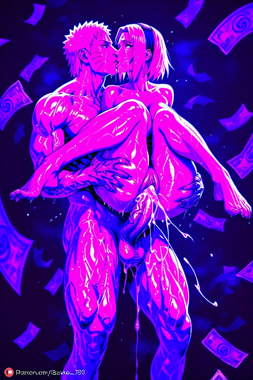 Naruto Uzumaki, Carry Sex Double Penetration, Side View AI Porn