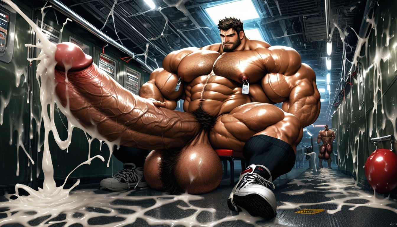 Cum On Legs, Massive Muscles, Cum Spraying Everywhere AI Gay Porn