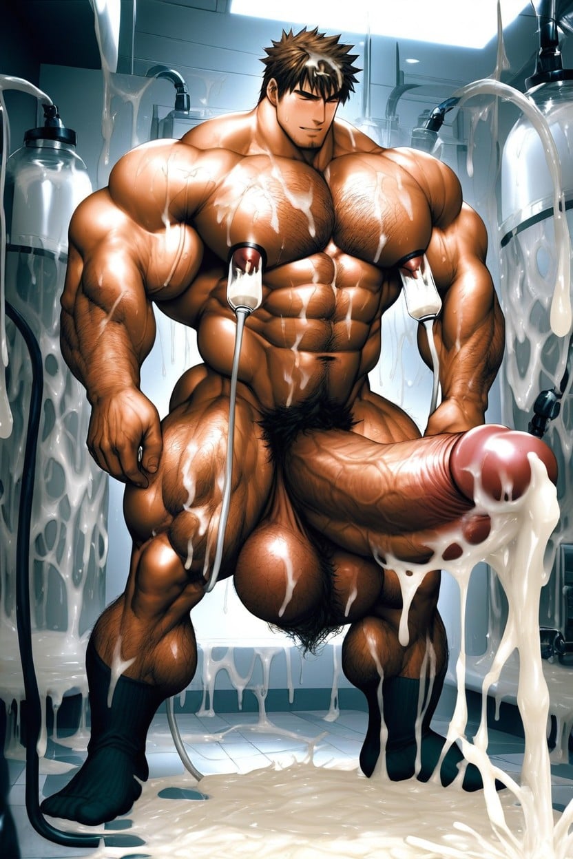 Cum On Head And Hair, Pubic Hair, Hairy Balls AI Gay Porn