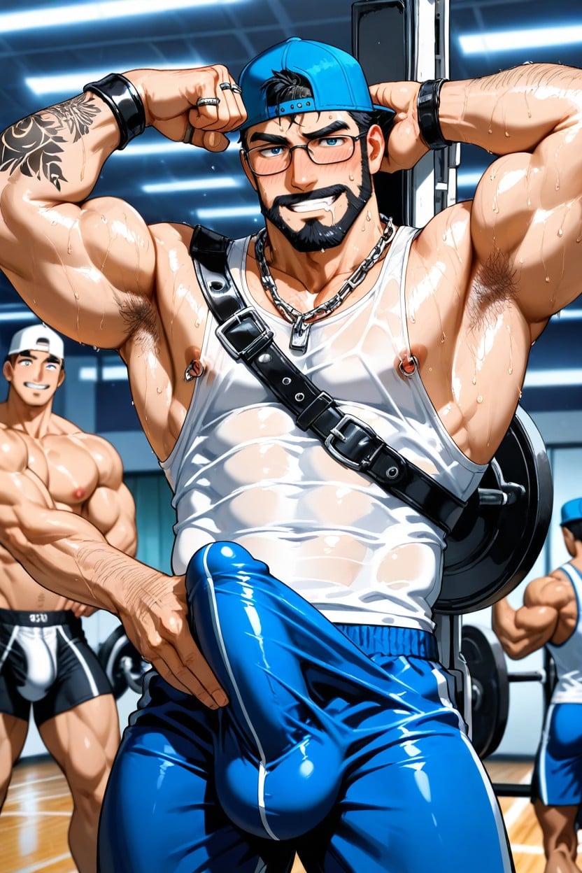 Gym, Mustache, Super Waist AI Gay Porn