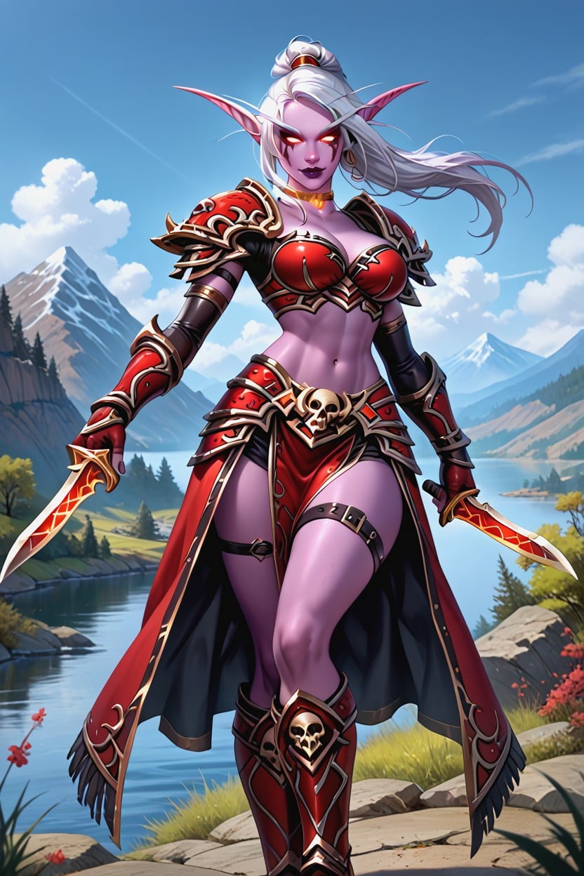 Midriff, Red Eyes, Fantasy Armor AI Porn