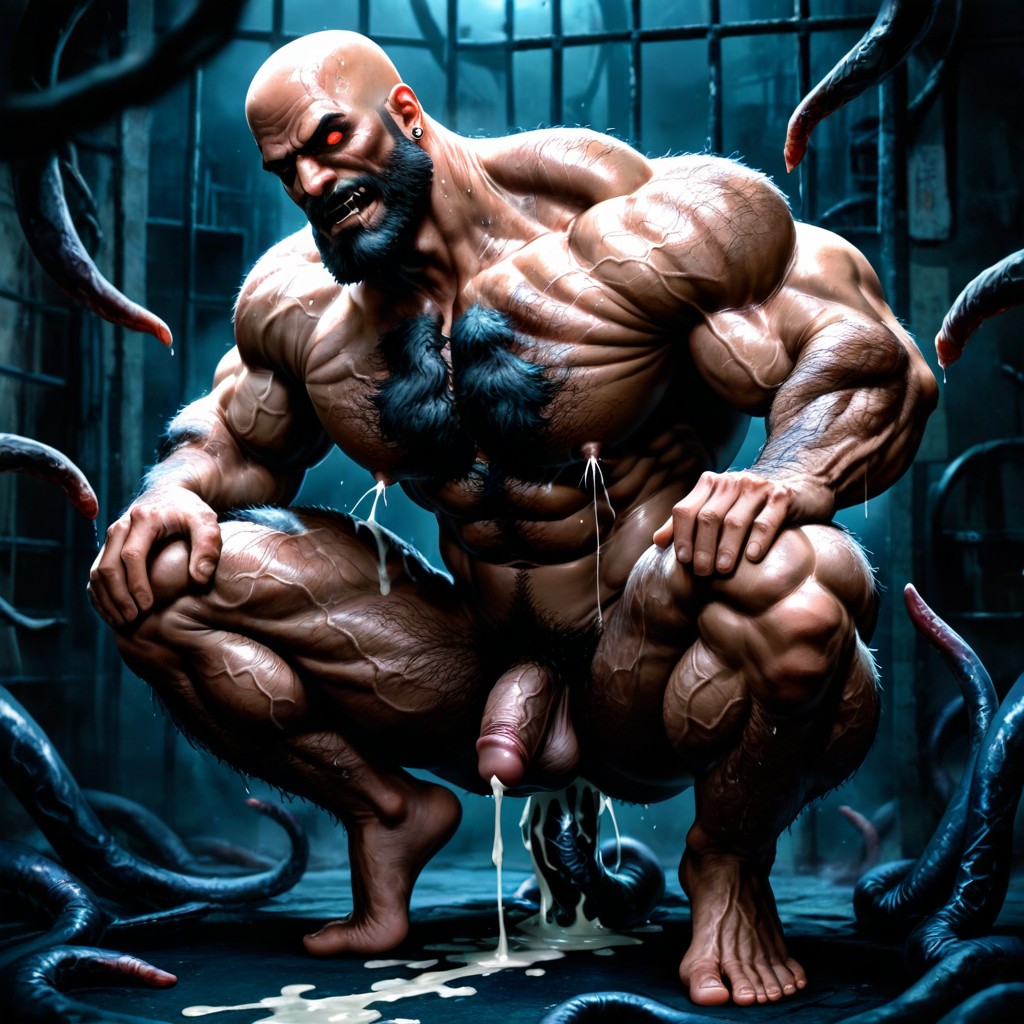 Horror Movie, Beard, Dark Tanned Skin AI Gay Porn