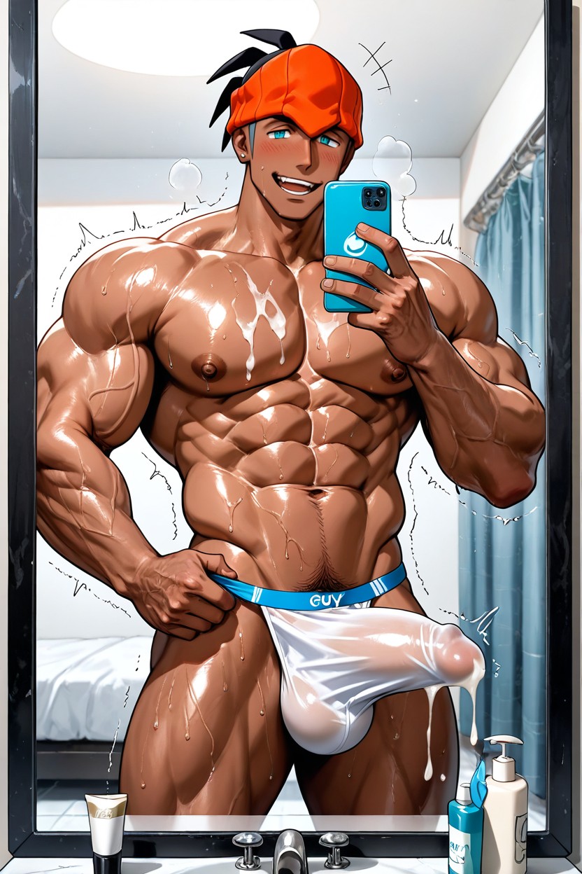 Male Focus, Looking At Viewer, Open Mouth AI Gay Porn