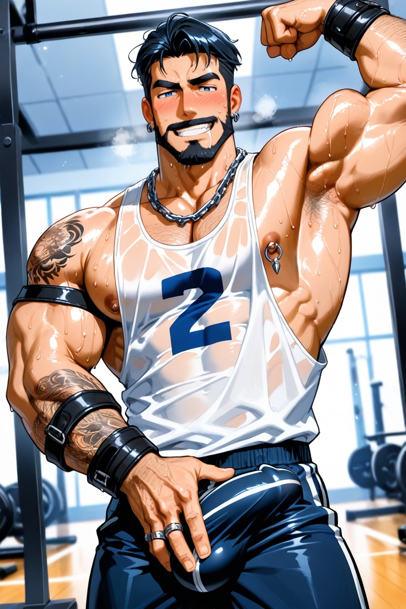 Blushing Face, Dynamic Angle Wet Tanktop, Drooling AI Gay Porn