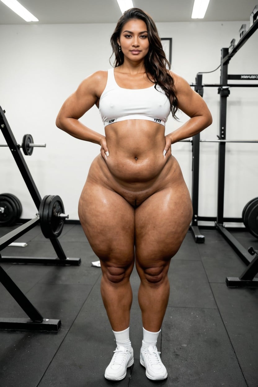 Extremely Beautiful, Exposed Navel, Cellulite Thighs AI Porn