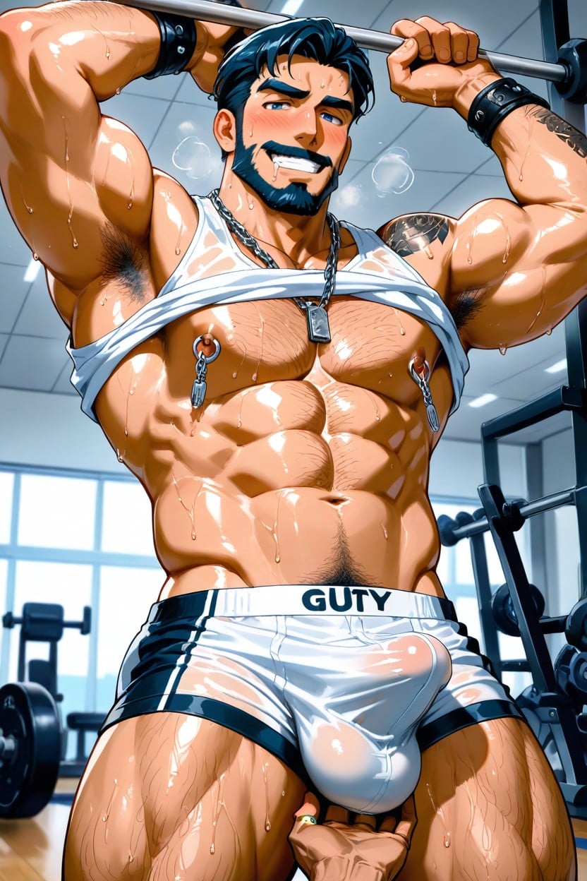 At The Gym, Joggers With Bulge, Skinny AI Gay Porn