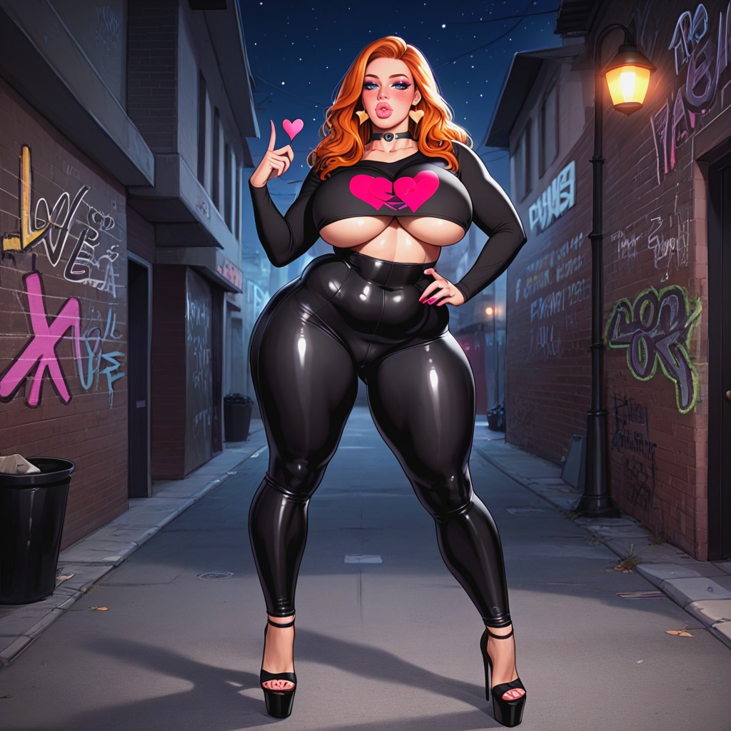 Bimbo, Makeup, Massive Breast AI Porn