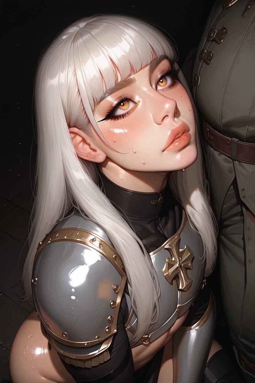 Full Glossy Lips, Looking Up, Flustered AI Gay Porn