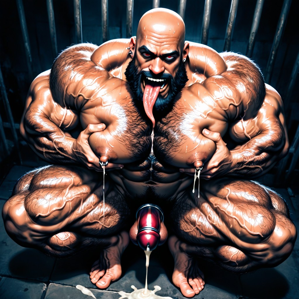 Brute Warrior, Handsome Huge Mighty Daddy, Detailed Muscles AI Gay Porn
