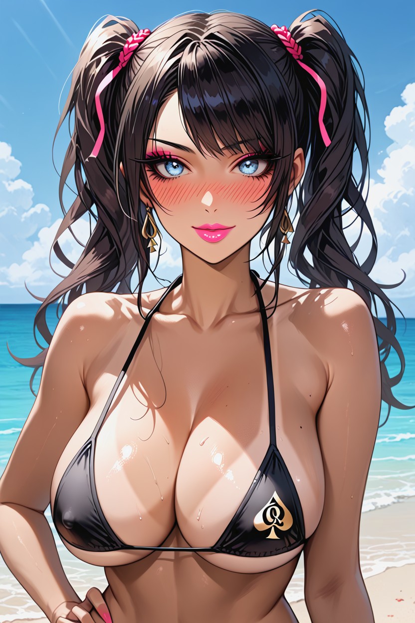 Hourglass, Big Blue Eyes, Long Length AI Porn