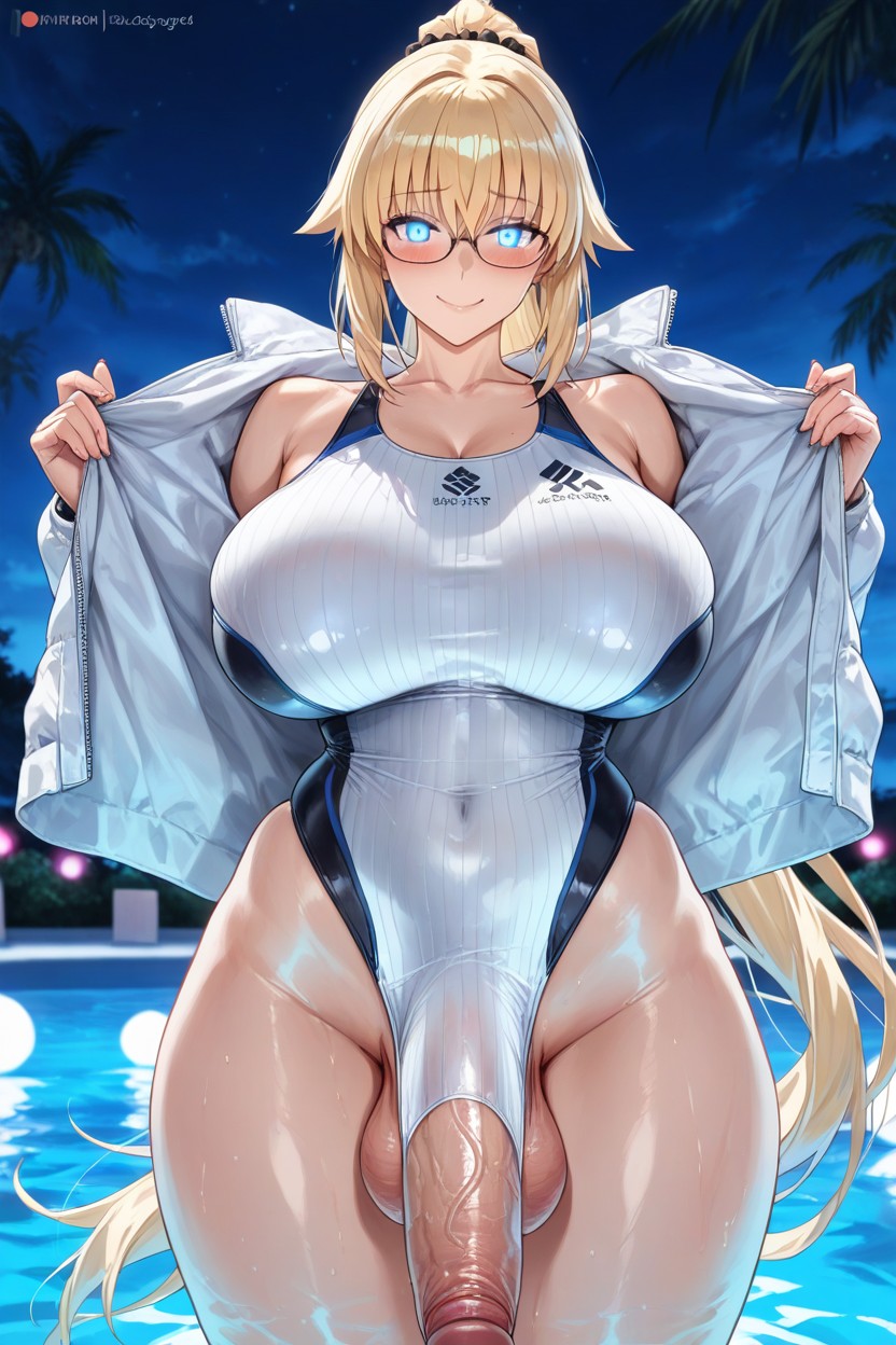 The Jacket Is Worn Loosely, Glowing Eyes, Smiling Hentai IA