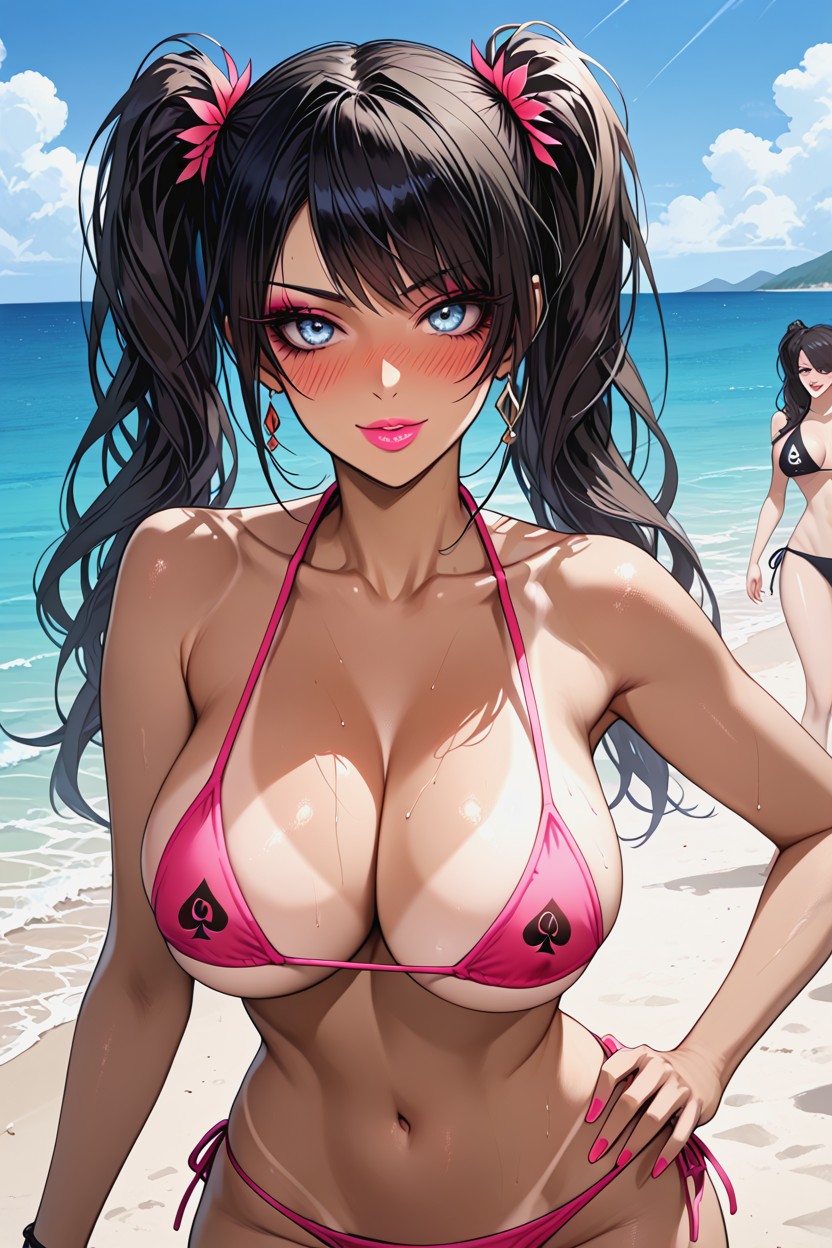 Long Eyelashes, Big Bubble Butt, Pink Lipstick AI Porn