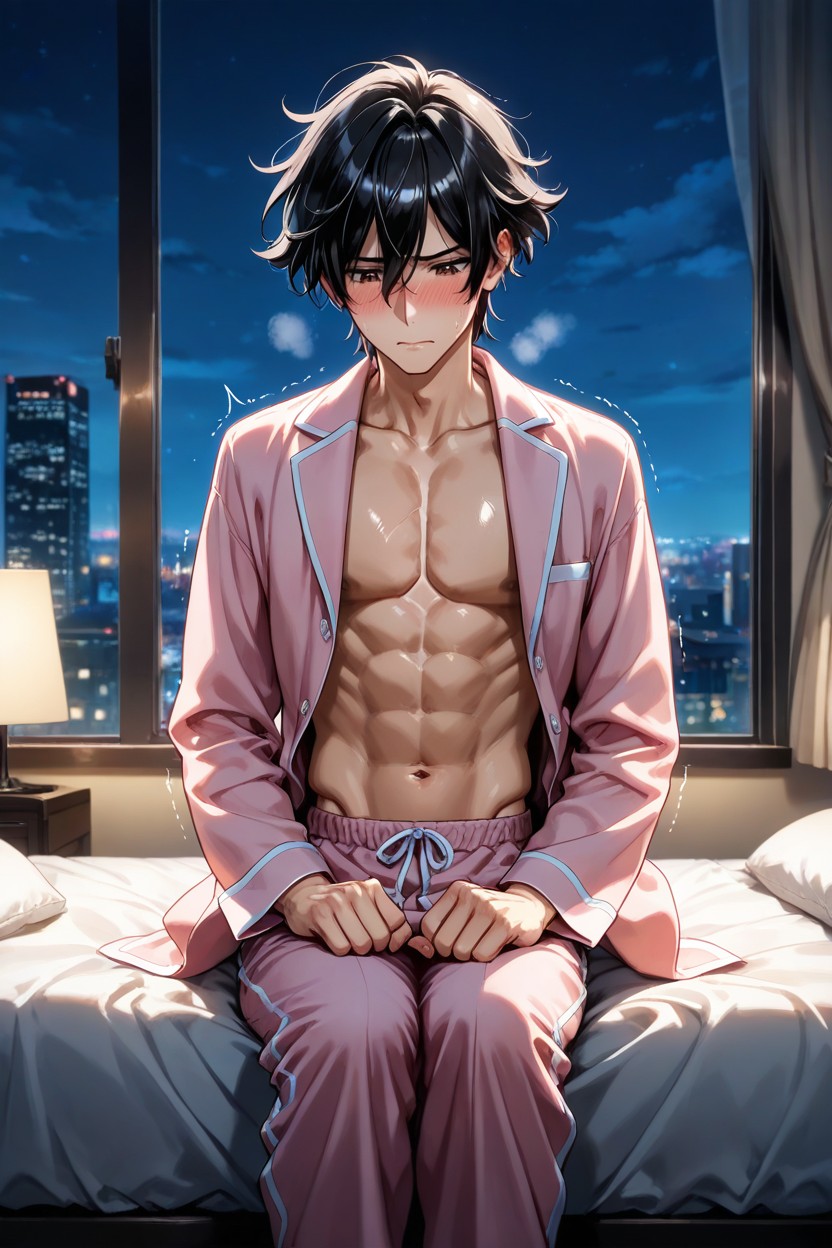 Fragile Physique, Dark Room, Open Clothes AI Gay Porn