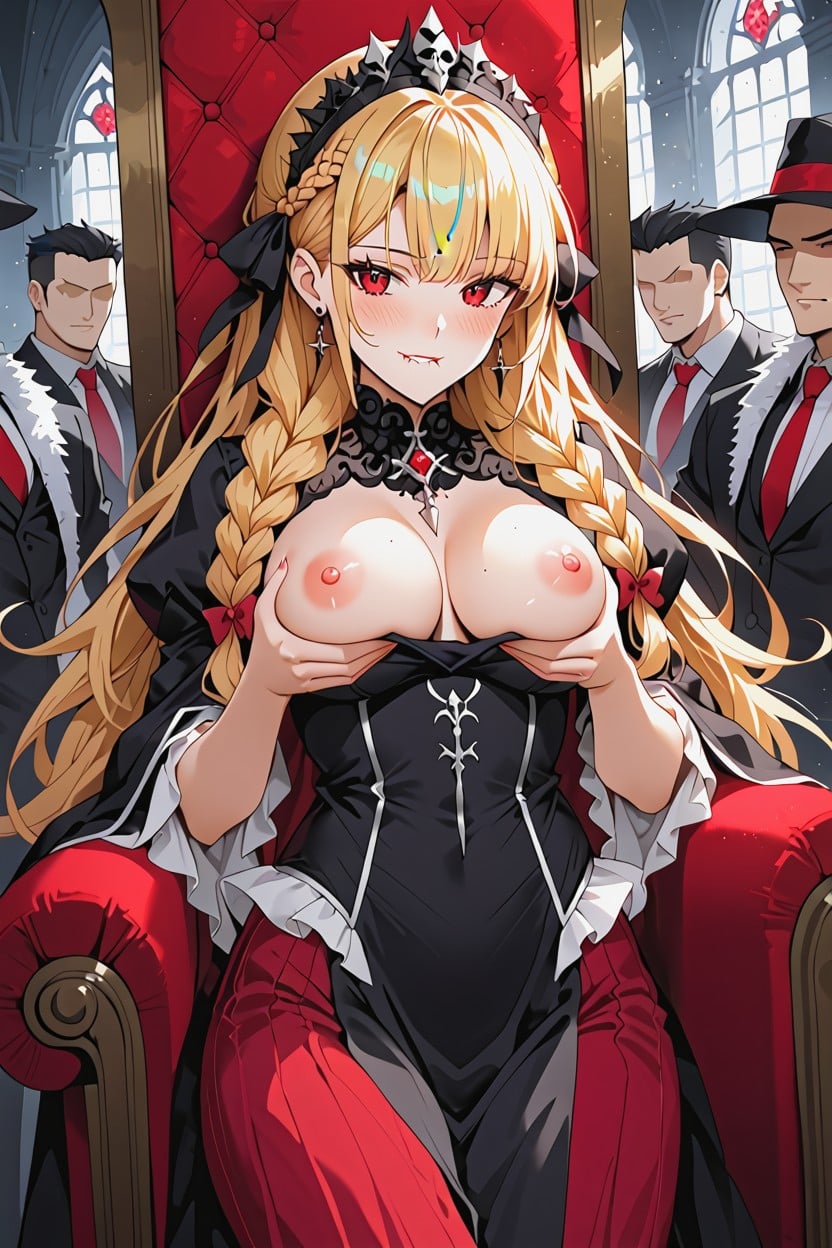 Skinny, Red Eyes, Large Breast Hentai AI Porn