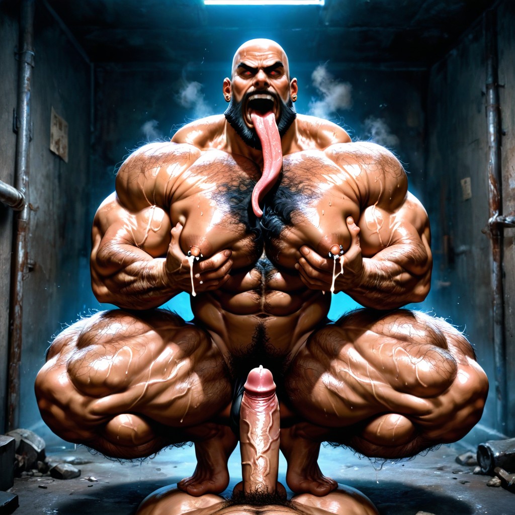 Incredibly Hairy Fur Trail And Abs, Square Jaw, Grabbing Boobs AI Gay Porn