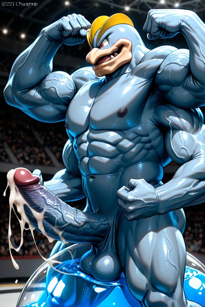 Perfect Body Muscle, Blue Transparent Waterball, Hyper Girth AI Gay Porn
