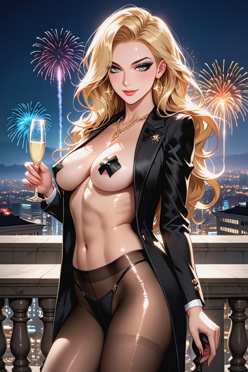 New Eve Party, Torpedo Breasts, Transparent Pantyhose Hentai AI Porn