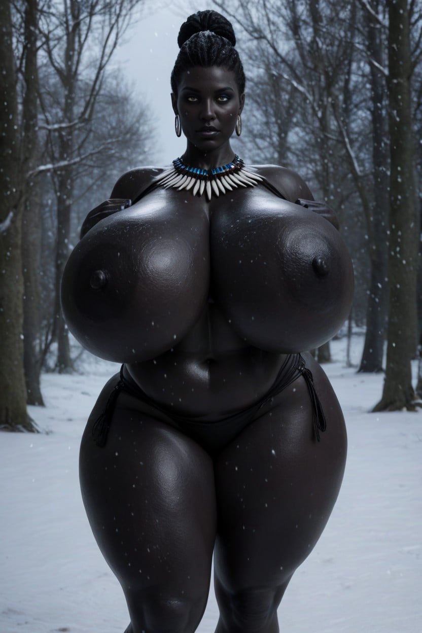 Ssbbw, Colossal Breast, Midnight Black Skin MILF AI Porn