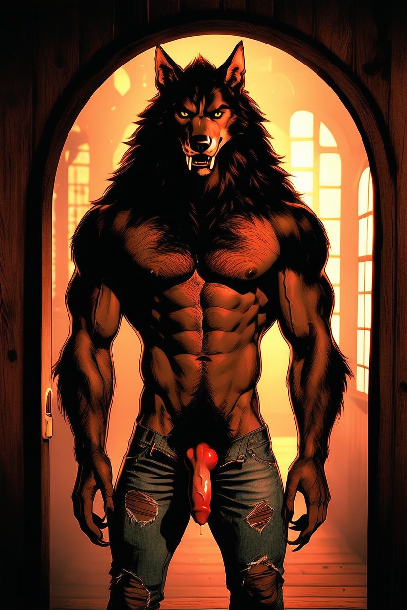 Large Back Muscles, Highly Detailed, Roaring With Mouth Open Aggressively AI Gay Porn