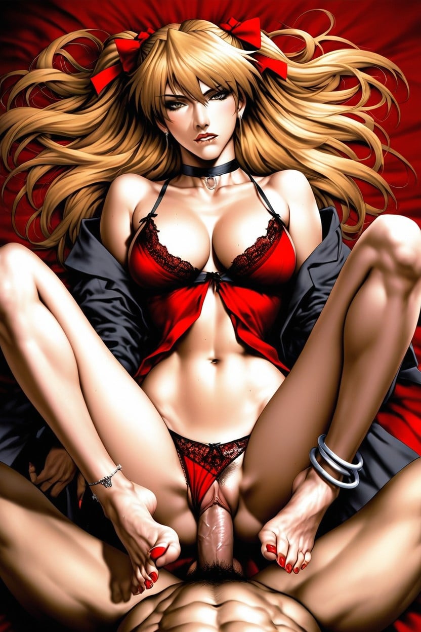Red Nails, Feet Showing, Choker AI Porn