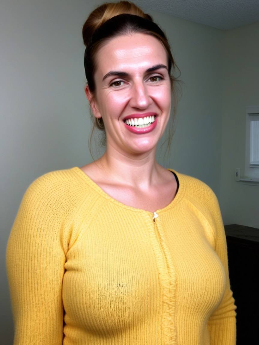 Wide Gap Between Front Teeth, Unattractive, Waist Shot Porno IA