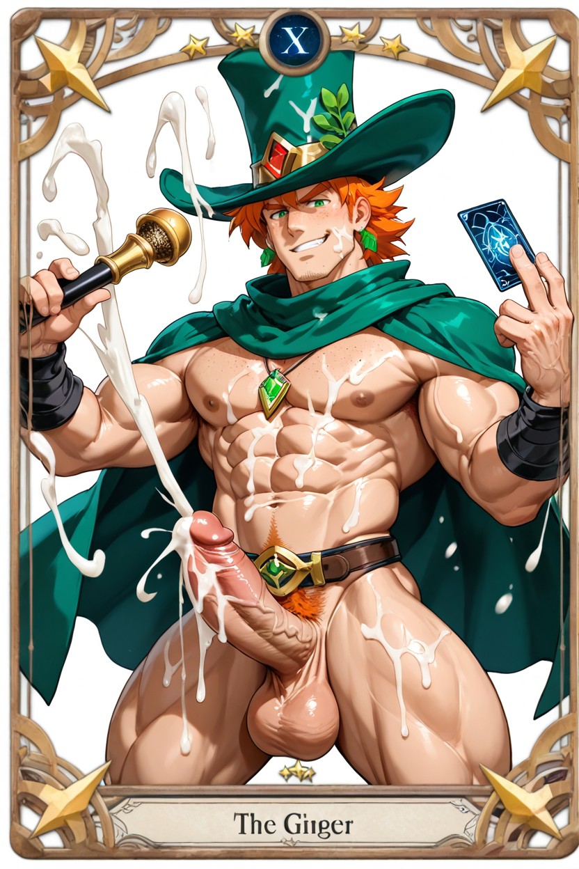 Smirking, Cum Spraying Everywhere, Green Eyes AI Gay Porn