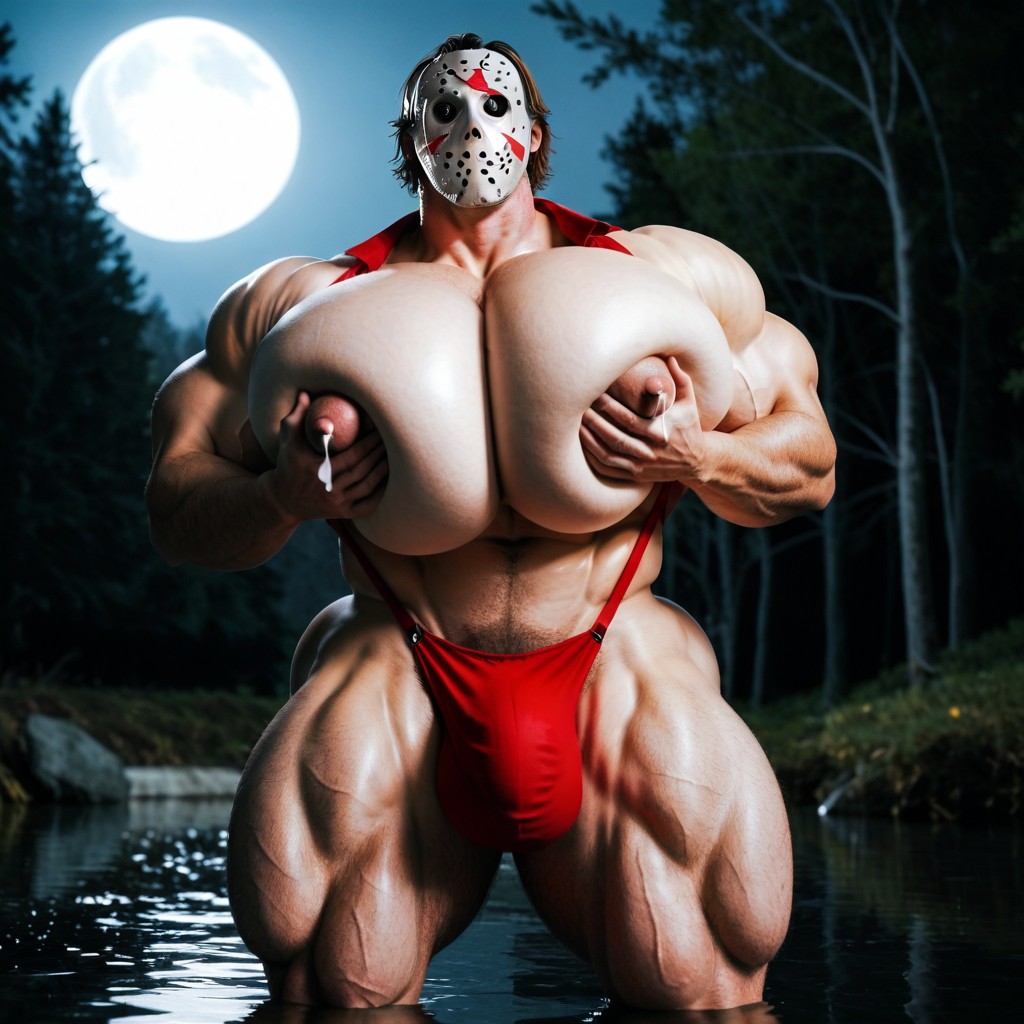 Wide Angle, Jason Voorhees, Muscular AI Gay Porn