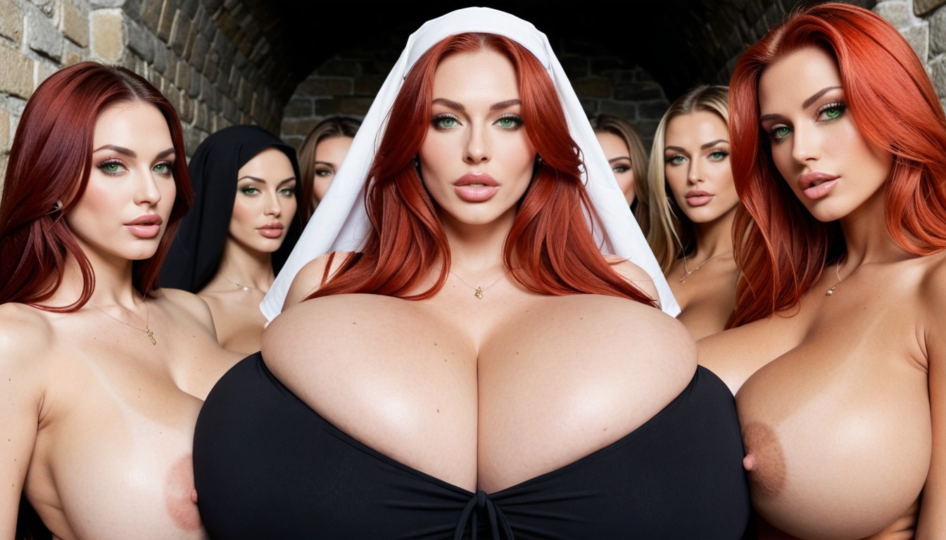 Nude, Full Perfect Lips, Harem Porno IA
