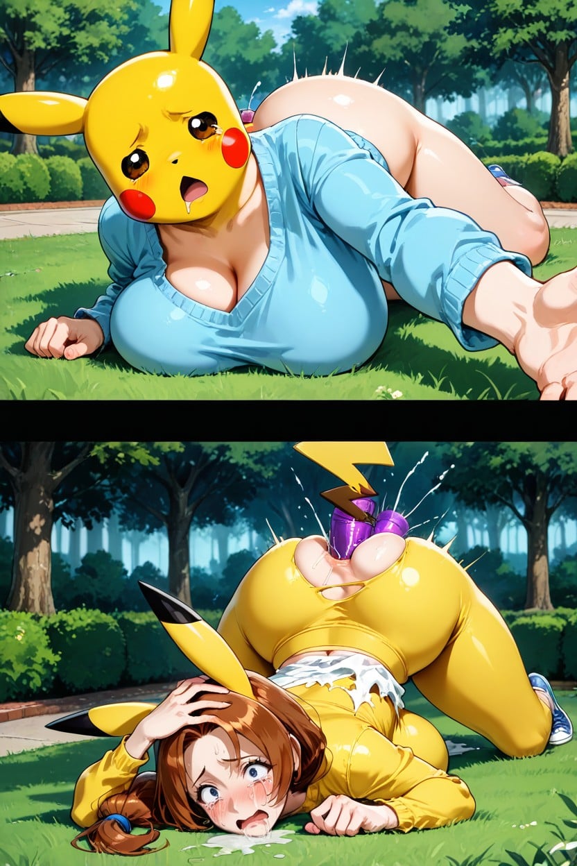 Hand On Head, Round Face, Laying On Stomach AI Porn