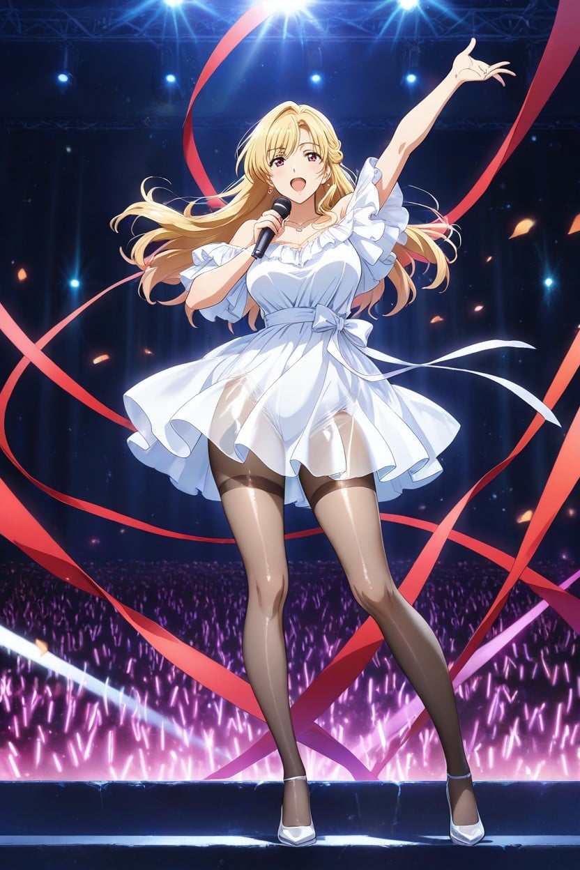 Dramatic Backlight, Anime Style, Off-shoulder Straps AI Porn